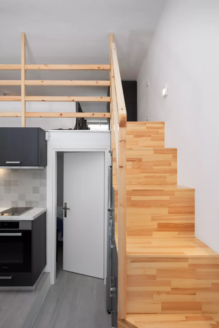 Loft House 1 - Interior Kitchen with loft