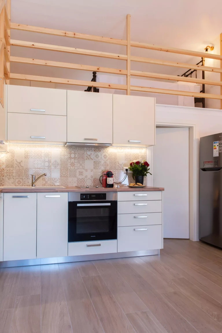 Loft House 2 - Interior Kitchen with loft